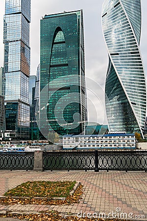 The `City of capitals`, the `Empire` and the `Evolution` towers of the Moscow International Business Centre MIBC. Russia. Editorial Stock Photo